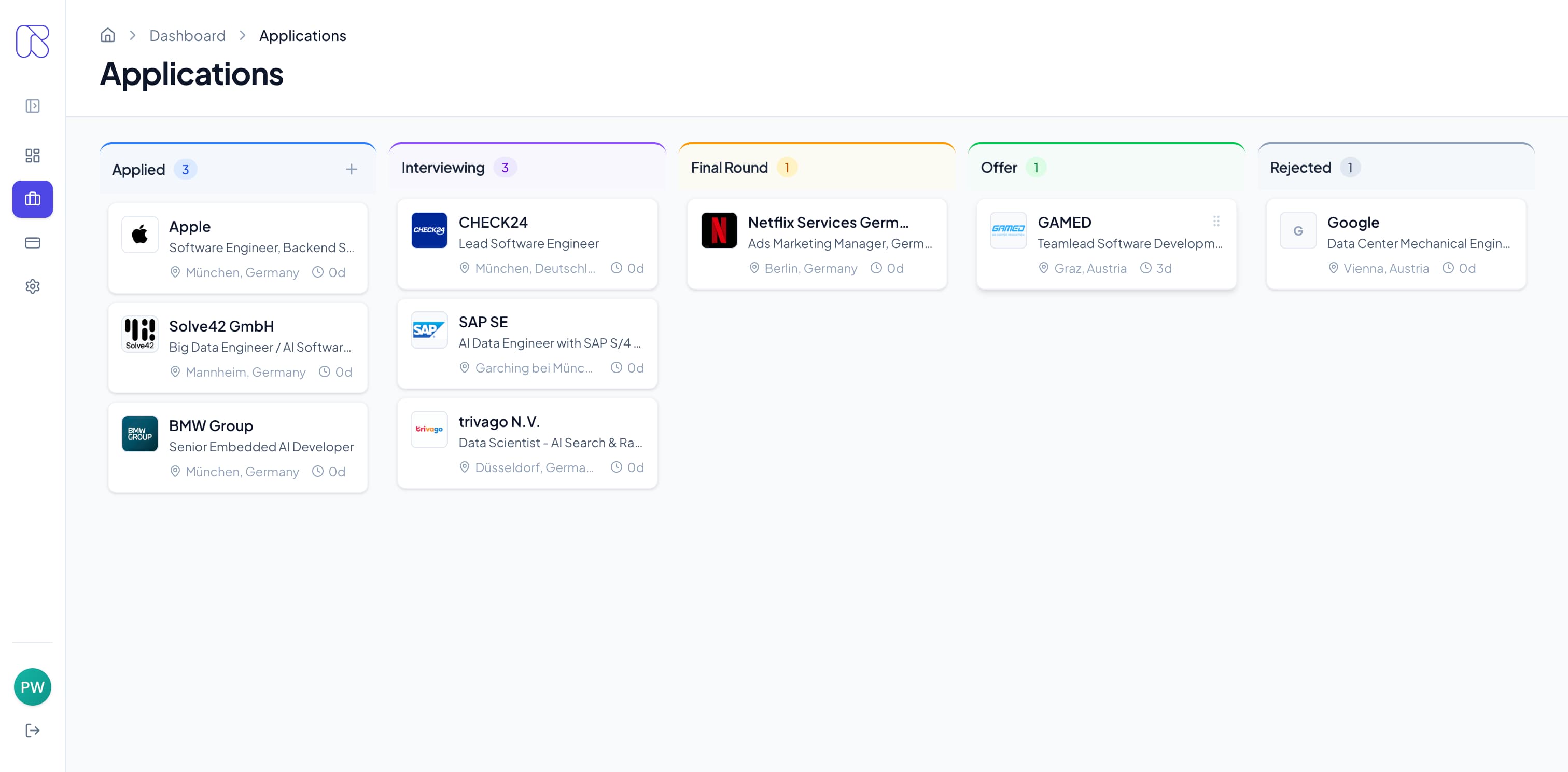 Application Kanban Board